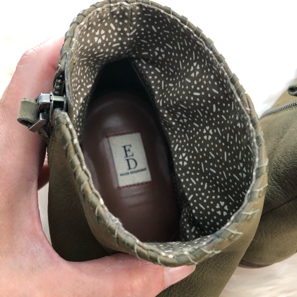 ED olive green nubuck ankle boots sz 10 - Picture 7 of 9